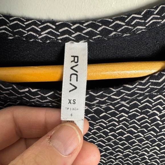 RVCA Fit & Flare Long Sleeve Mini Dress Gray/Black X-Small Stretchy Lightweight - Picture 3 of 14